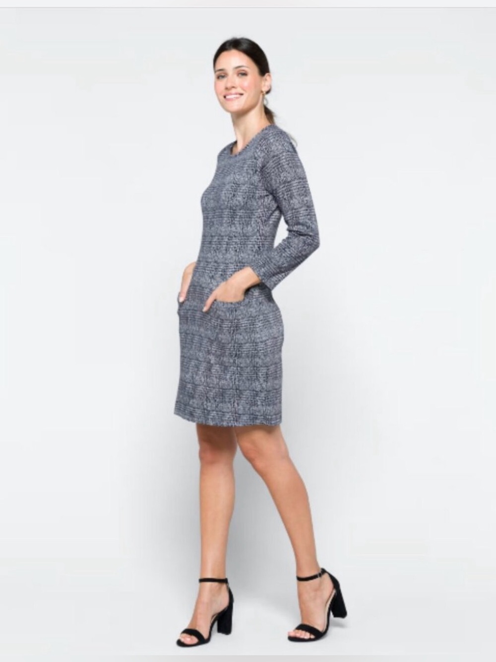 41 Hawthorn Aniya Jacquard Knit Dress Navy Blue Women’s Size Large New w Tags